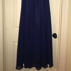 Navy and gold prom dress